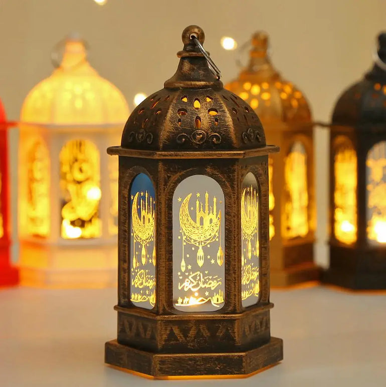 Muslim Ramadan Lantern Decor Ornament EID Mubarak LED Festival Night Light Eid Al Adha Gift Gurbang Ramadan Decoration For Home