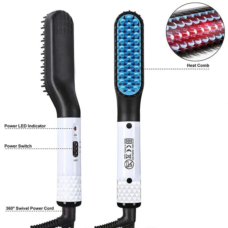 Professional Hair Comb Brush Beard Straightener Multifunctional Hair Straightening Comb Hair Curler Fast Heating Styling Tools