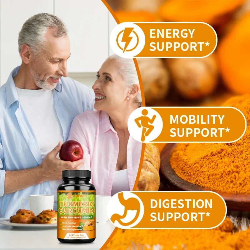 Turmeric Curcumin with Bioperine - Supports Arthritis Health, Antioxidants, Brain Cognition and Digestive Health