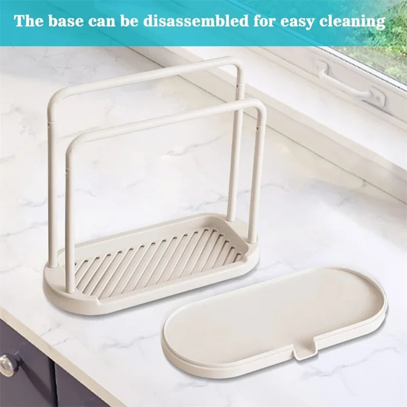 1PCS Detachable Kitchen Dishcloth Holder Rag Hanger Sink Sponge Holder Storage Rack Shelf For Bathroom Scrubber Brush Organizer