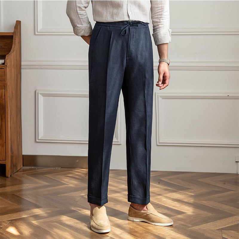 Casual Thin Tethered Linen Pant For Commuting Lightweight - Jointcorp