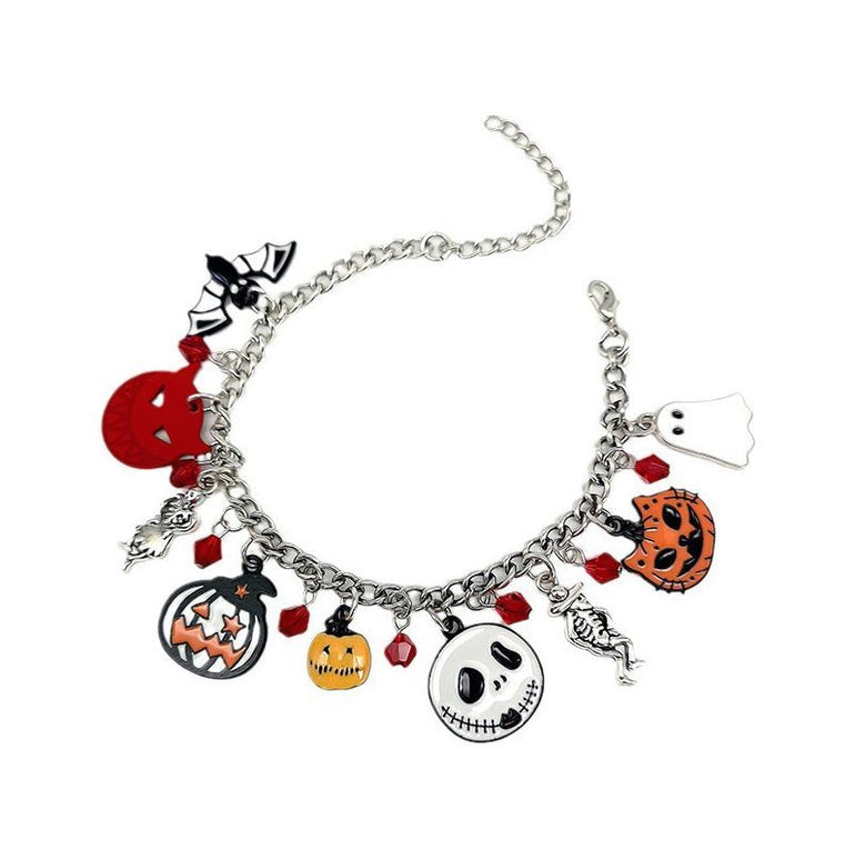 Halloween Bracelet With Pumpkin Skull Ghost Funny Jewelry - Jointcorp