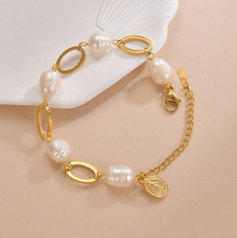 Cold 14K Gold Baroque Pearl Bracelet - Jointcorp