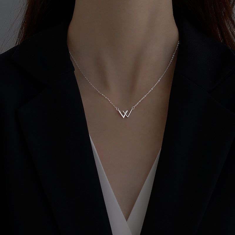 Women's Double V-shaped Female W Necklace - Jointcorp