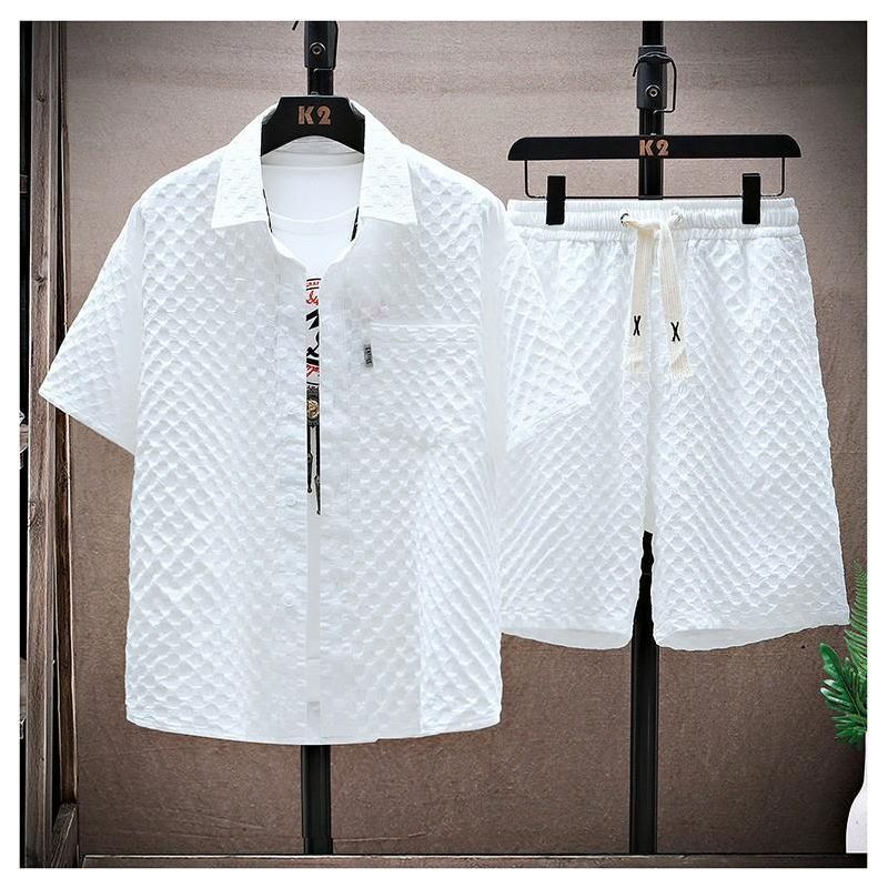 Youth Summer Suit Men's Loose Casual Shirt Short-sleeved Shorts - Jointcorp