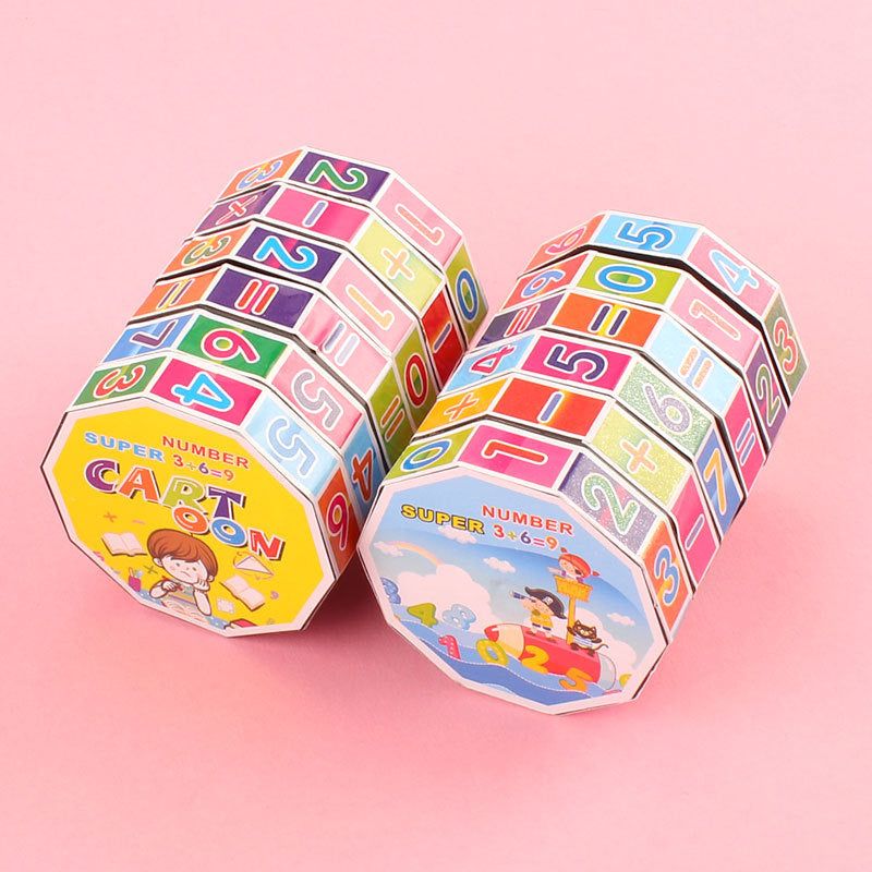 Cylindrical Plastic Rubik's Cube Children's Digital Rubik's Cube Educational Toy