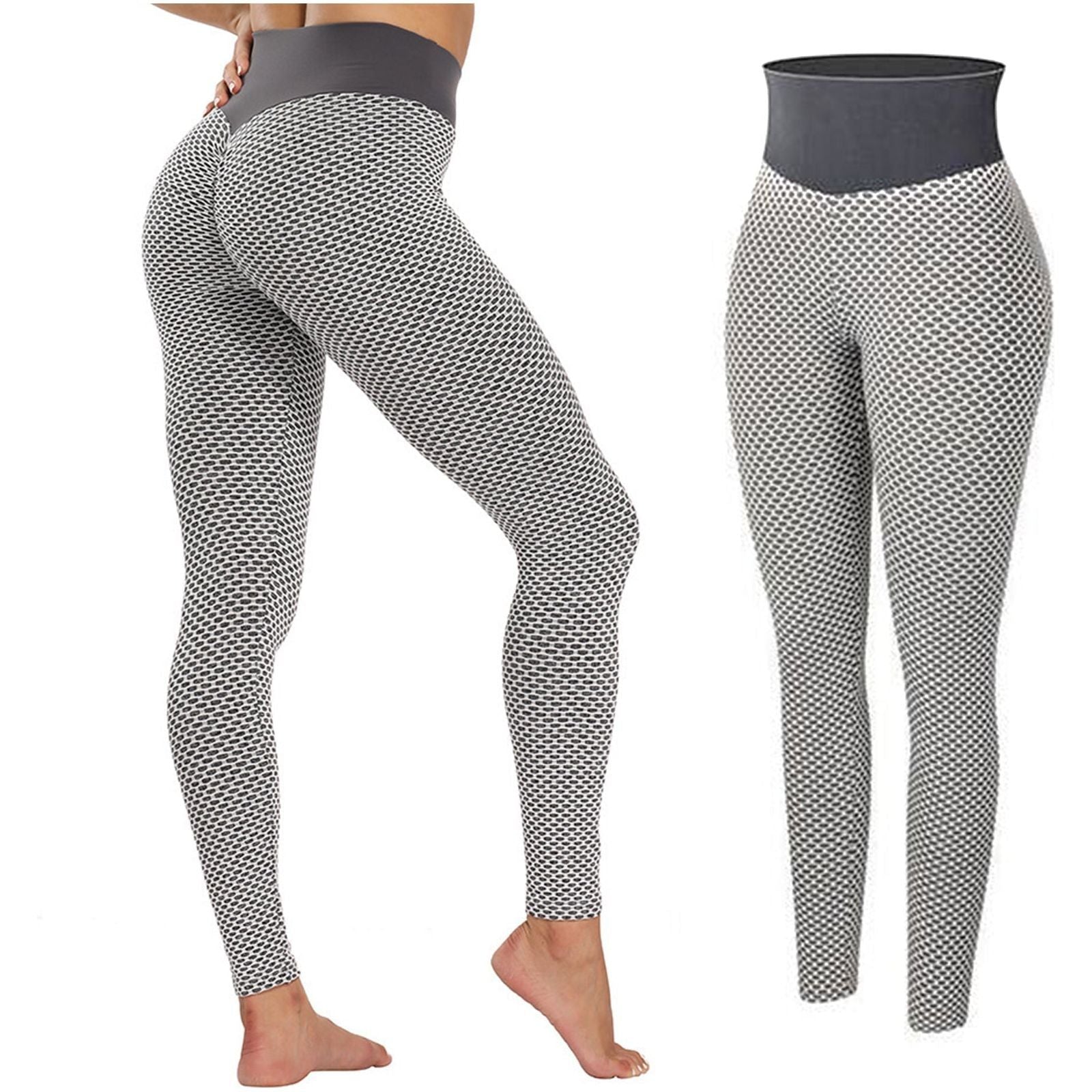 TIK Tok Leggings Women Butt Lifting Workout Tights Plus Size Sports High Waist Yoga Pants Light Grey - Jointcorp