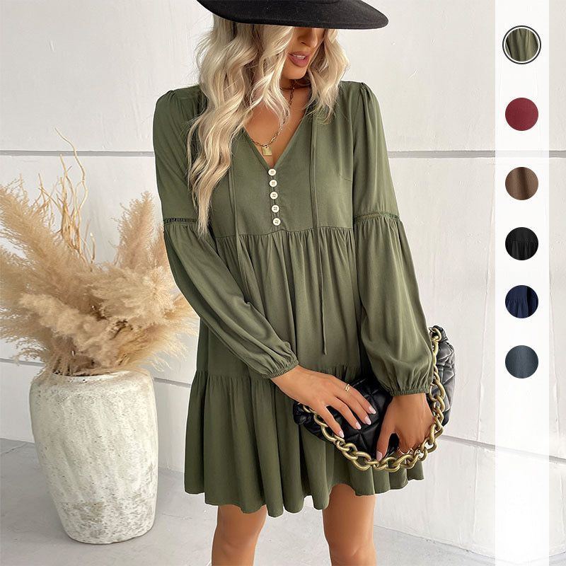 Women's Fashion Long Sleeve Loose Dresses - Jointcorp