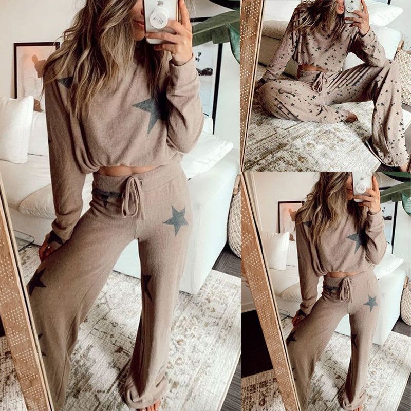 Women Printed Long-Sleeved Home Service Suit Pajamas - Jointcorp