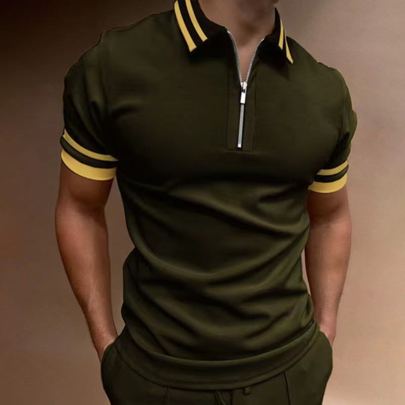 Zipper Stitching Men's Sports Polo Shirt - Jointcorp