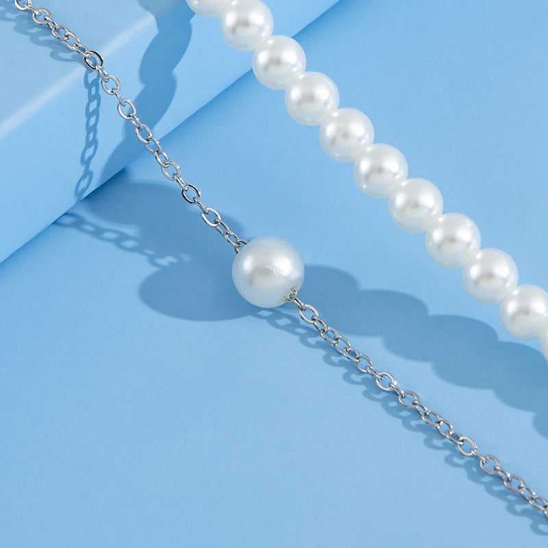 Stylish Simple And Versatile Double-layer Pearl Anklet - Jointcorp