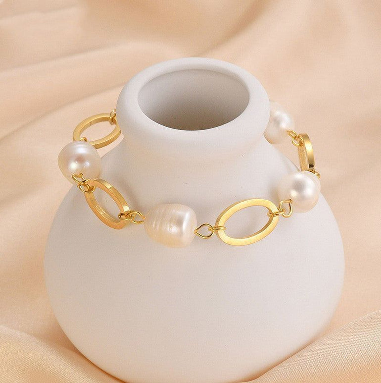 Cold 14K Gold Baroque Pearl Bracelet - Jointcorp