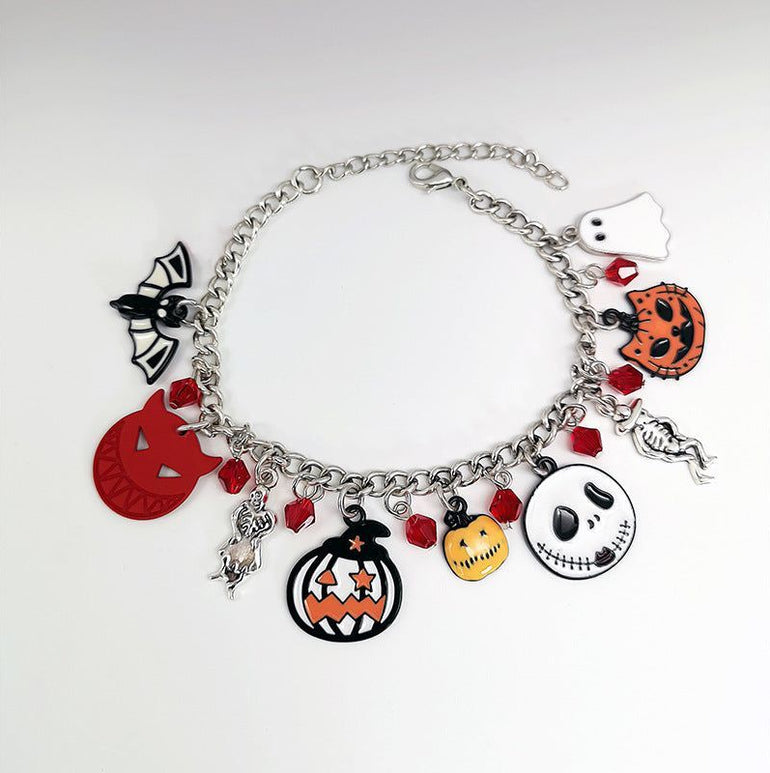 Halloween Bracelet With Pumpkin Skull Ghost Funny Jewelry - Jointcorp