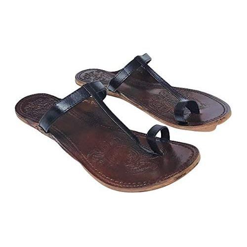 EthnicVibes Women's Kolhapuri Soft Leather Chappal Ethnic Indian Jutti Khussa ST5270 Flat Shoes US Size 6-11