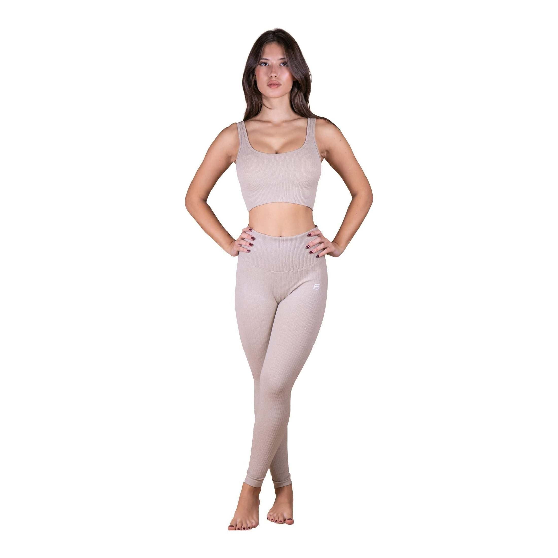 FIT ELEMENTS Seamless Women's Yoga Set Gym Wear, Workout Fitness Clothes, Sports Bra and Leggings, Tracksuit Two Piece Outfit, Quick Dry Breathable Activewear, CALIFORNIA