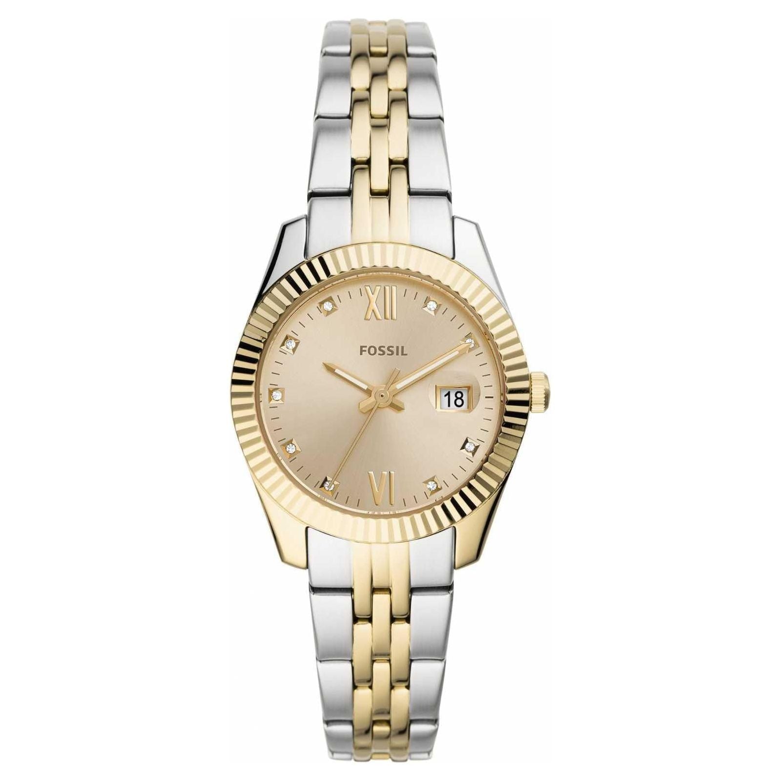 Fossil Women's Scarlette Mini Three-Hand Date, Stainless Steel Watch, ES4949