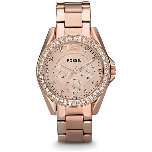 Fossil Women's Riley Stainless Steel Crystal-Accented Multifunction Quartz Watch, Riley Multifunction - ES2811