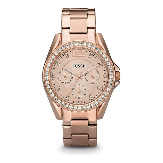 Fossil Women's Riley Stainless Steel Crystal-Accented Multifunction Quartz Watch, Riley Multifunction - ES2811