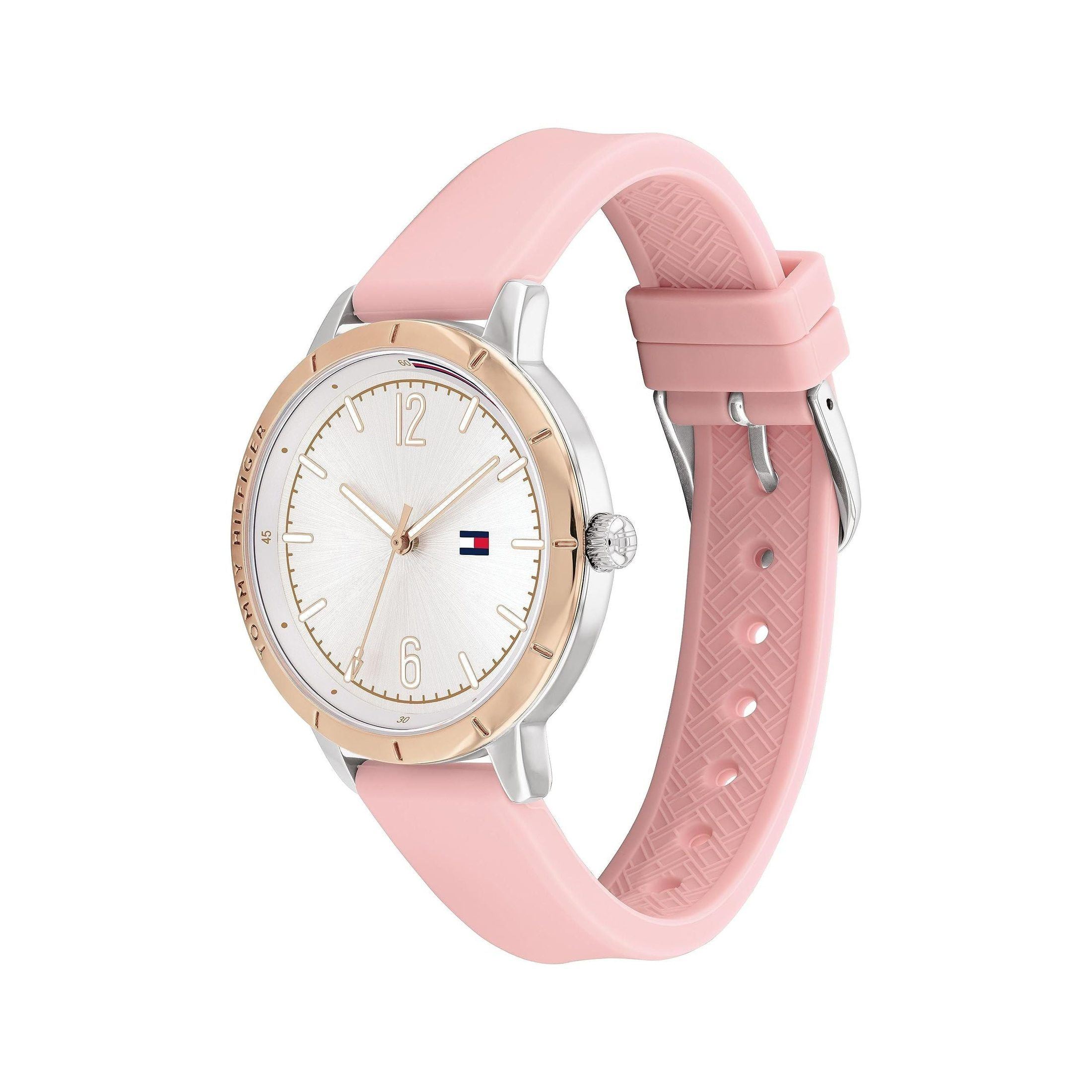 Tommy Hilfiger, Macy's Essentials Women's White Dial, Pink Silicone Watch - 1782562