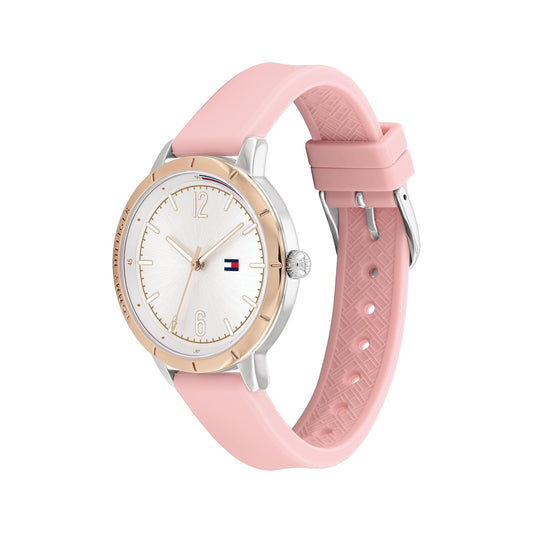 Tommy Hilfiger, Macy's Essentials Women's White Dial, Pink Silicone Watch - 1782562