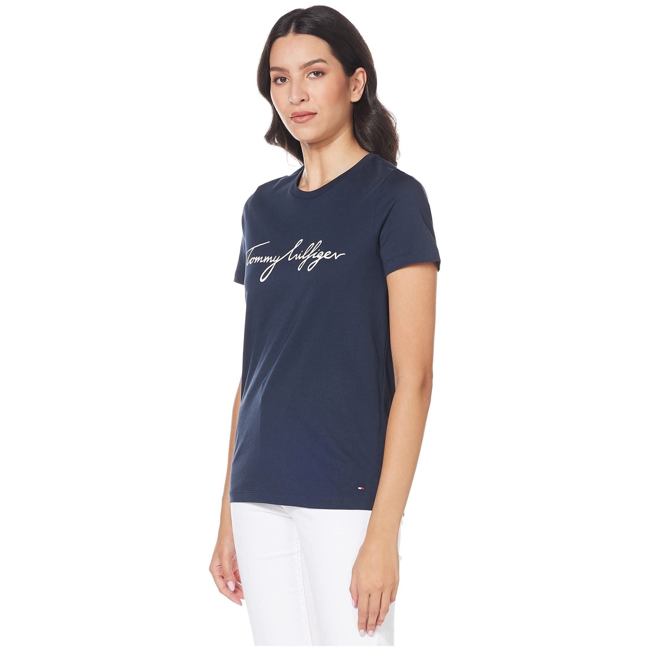 Tommy Hilfiger Womens Heritage Crew Neck Graphic Tee T-Shirt T-Shirt