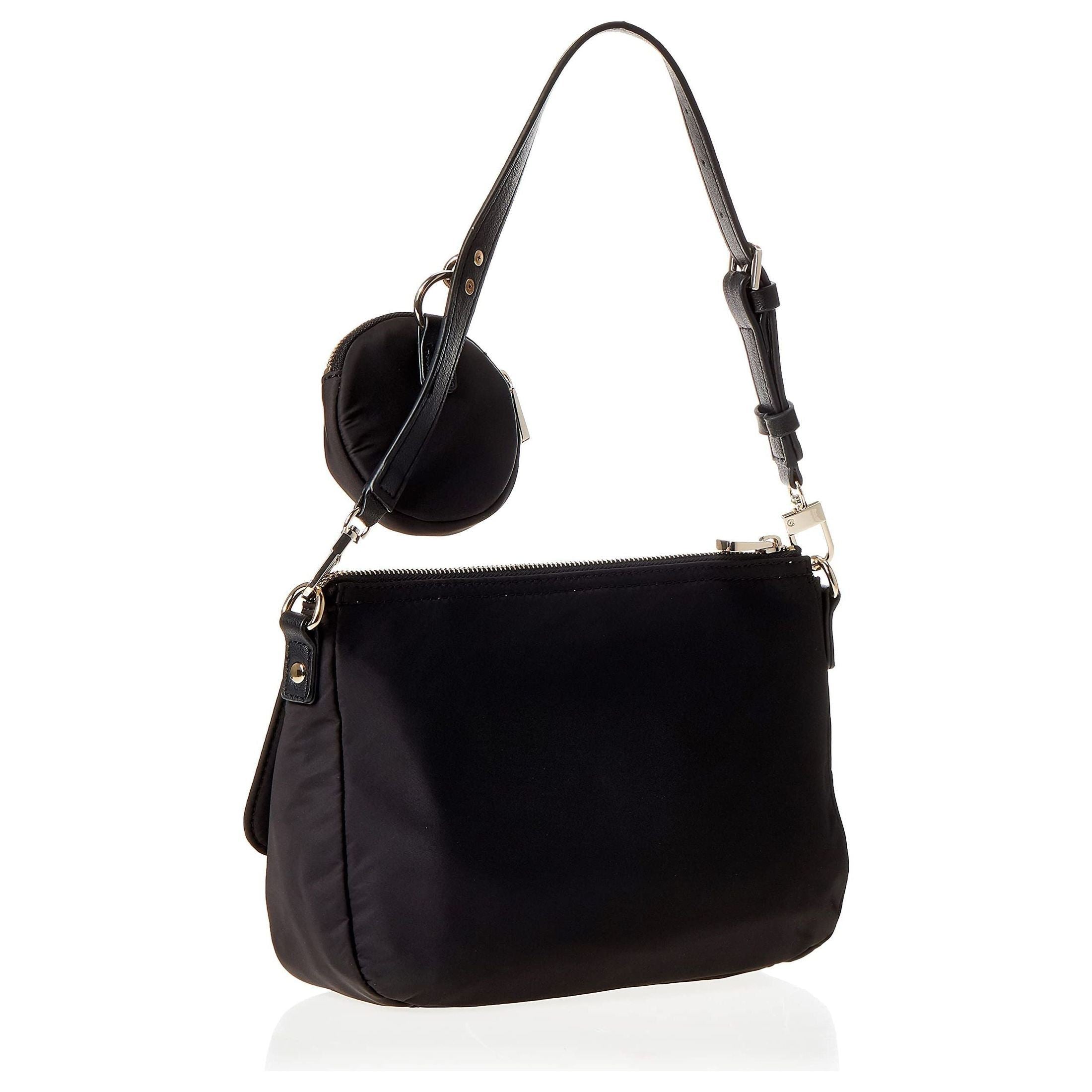 GUESS Eco Gemma Black Top Zip Shoulder Bag