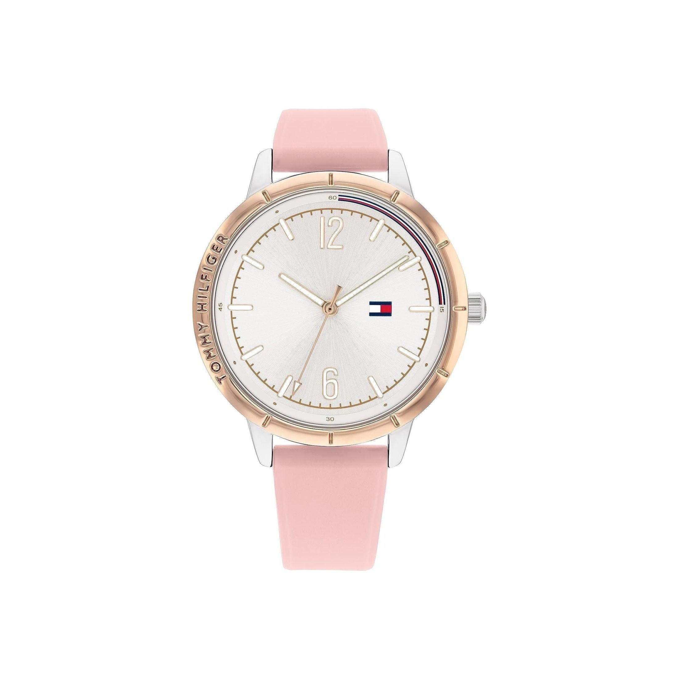 Tommy Hilfiger, Macy's Essentials Women's White Dial, Pink Silicone Watch - 1782562