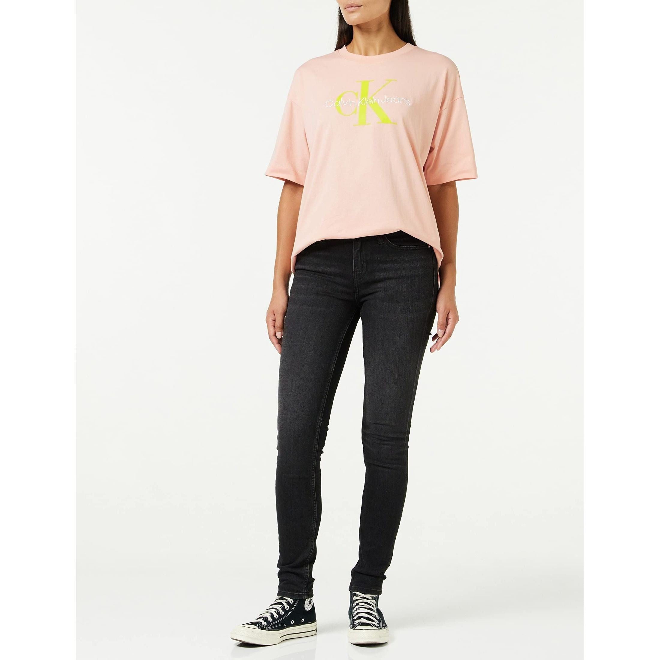 CK JEANS Women's ICONIC MONOLOGO TEE S/S T-Shirts