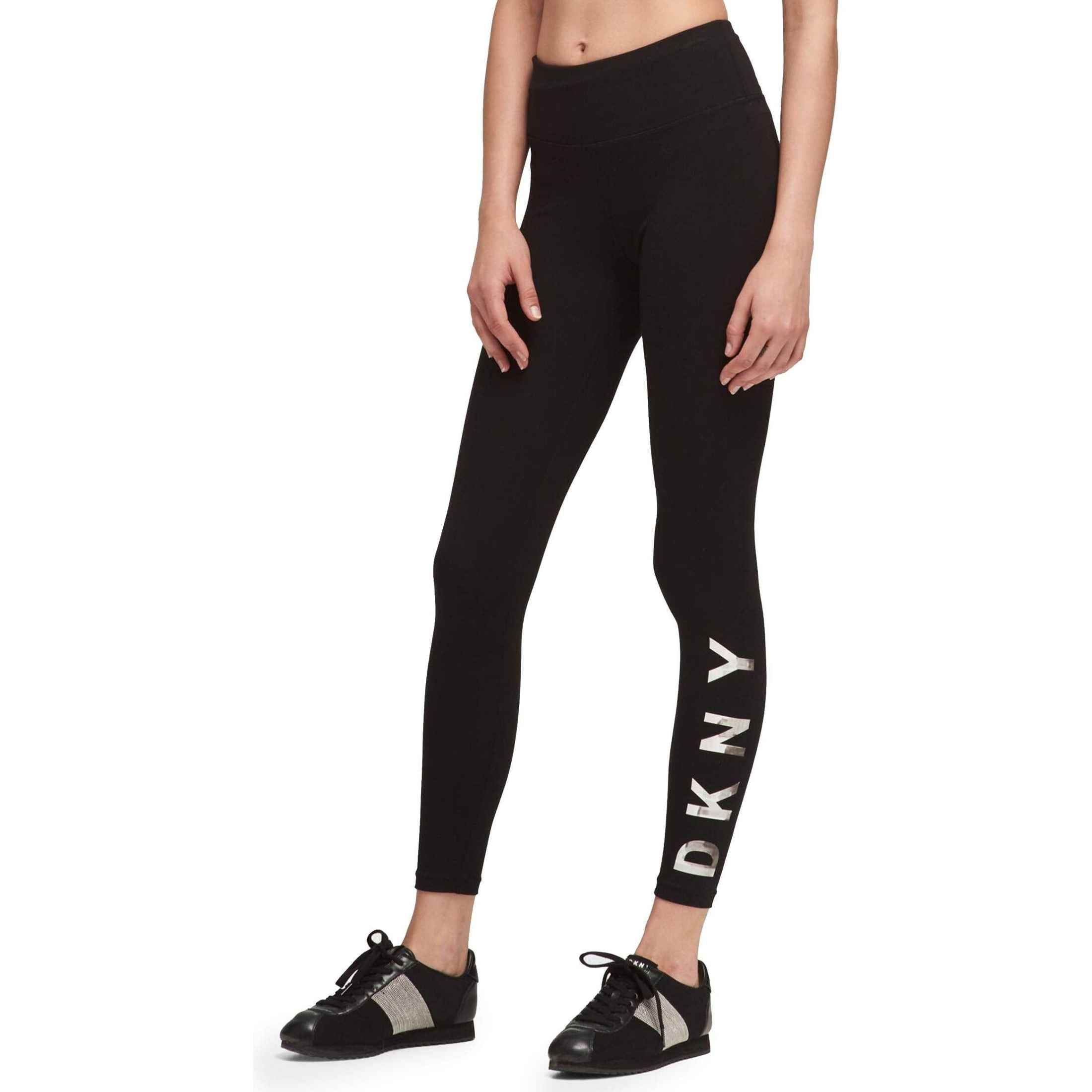 DKNY womens High Rise Logo Leggings Leggings