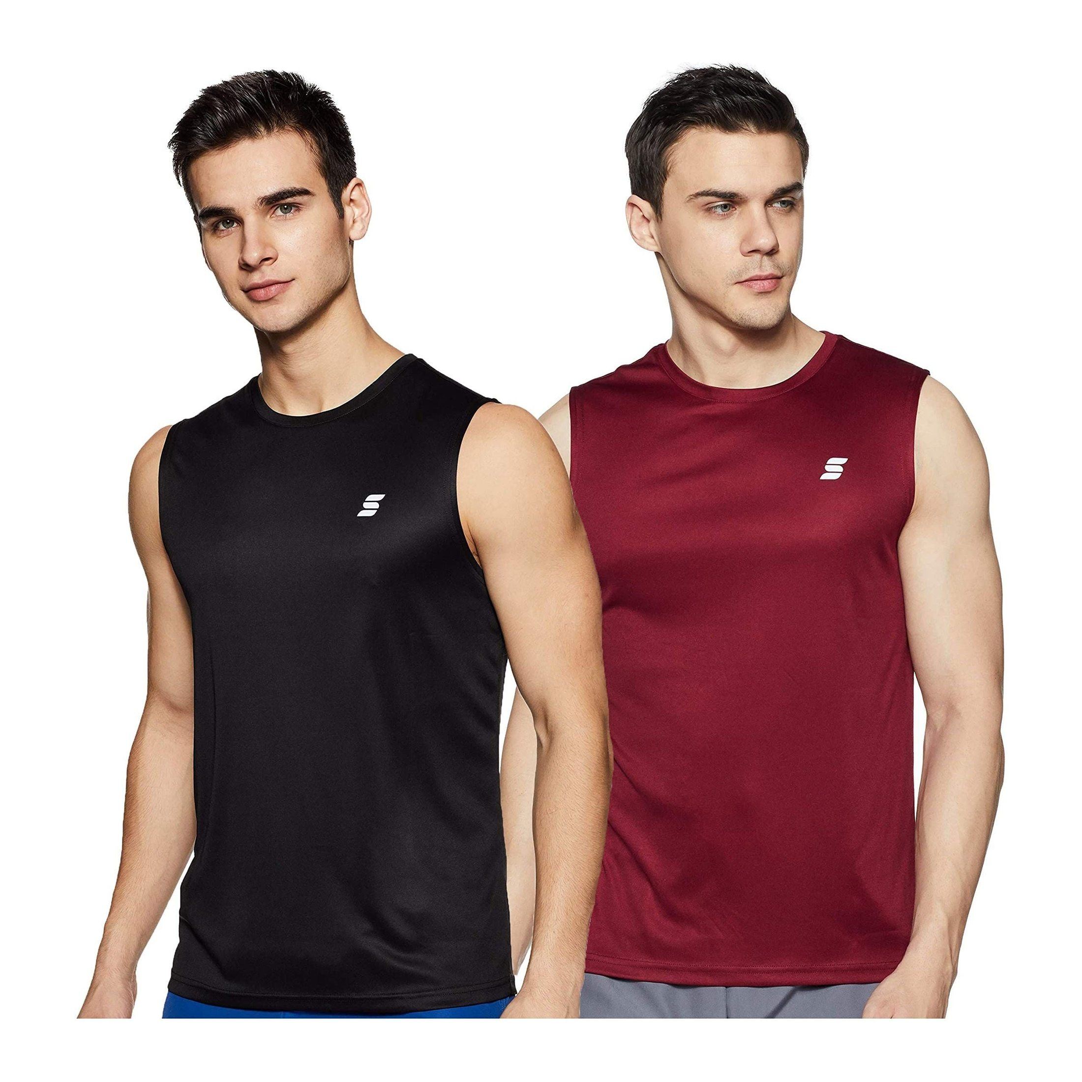 Amazon Brand - Symactive Men's Round Neck Sports T-Shirt Pack of 2