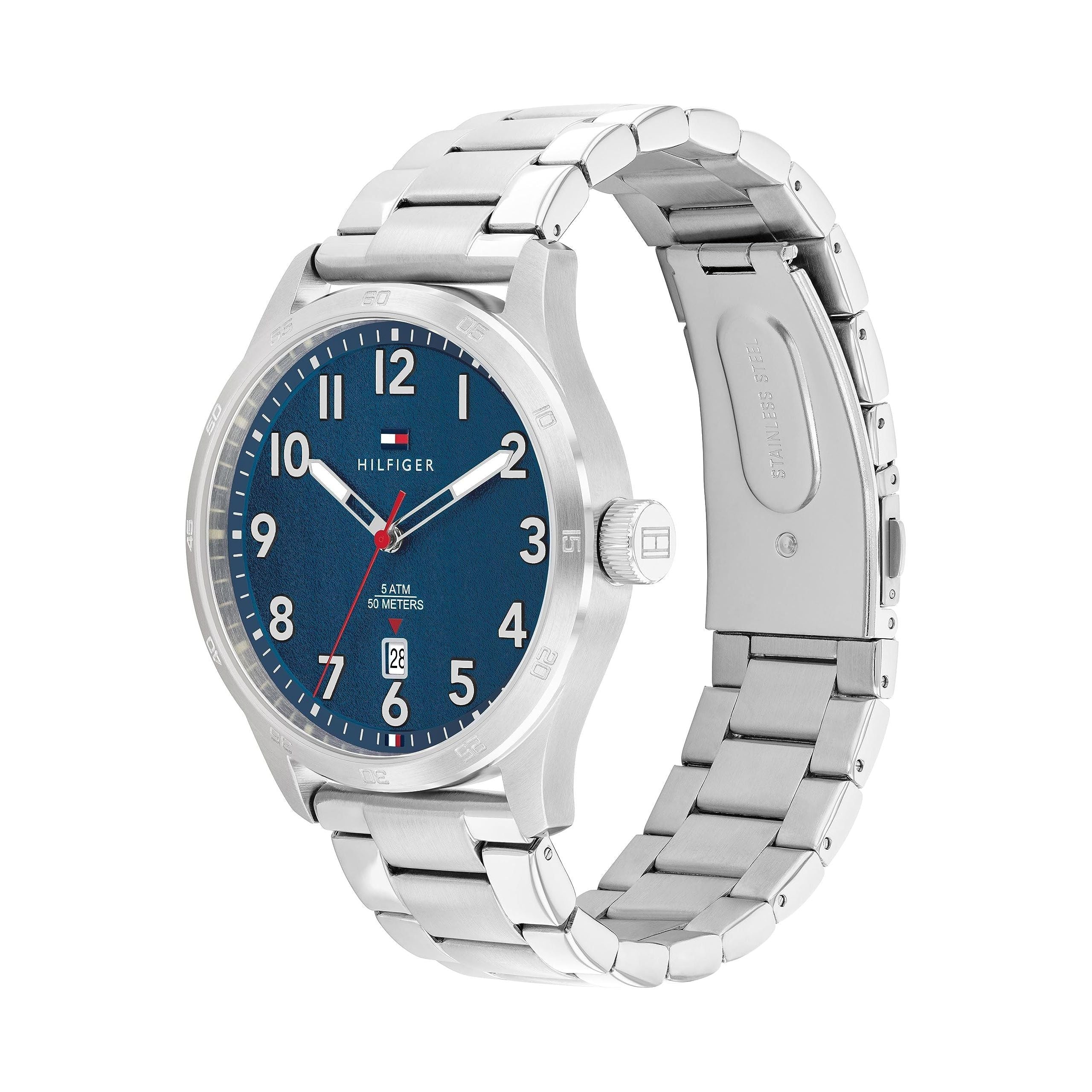 Tommy Hilfiger, Forrest Men's Navy Dial, Stainless Steel Watch - 1710563