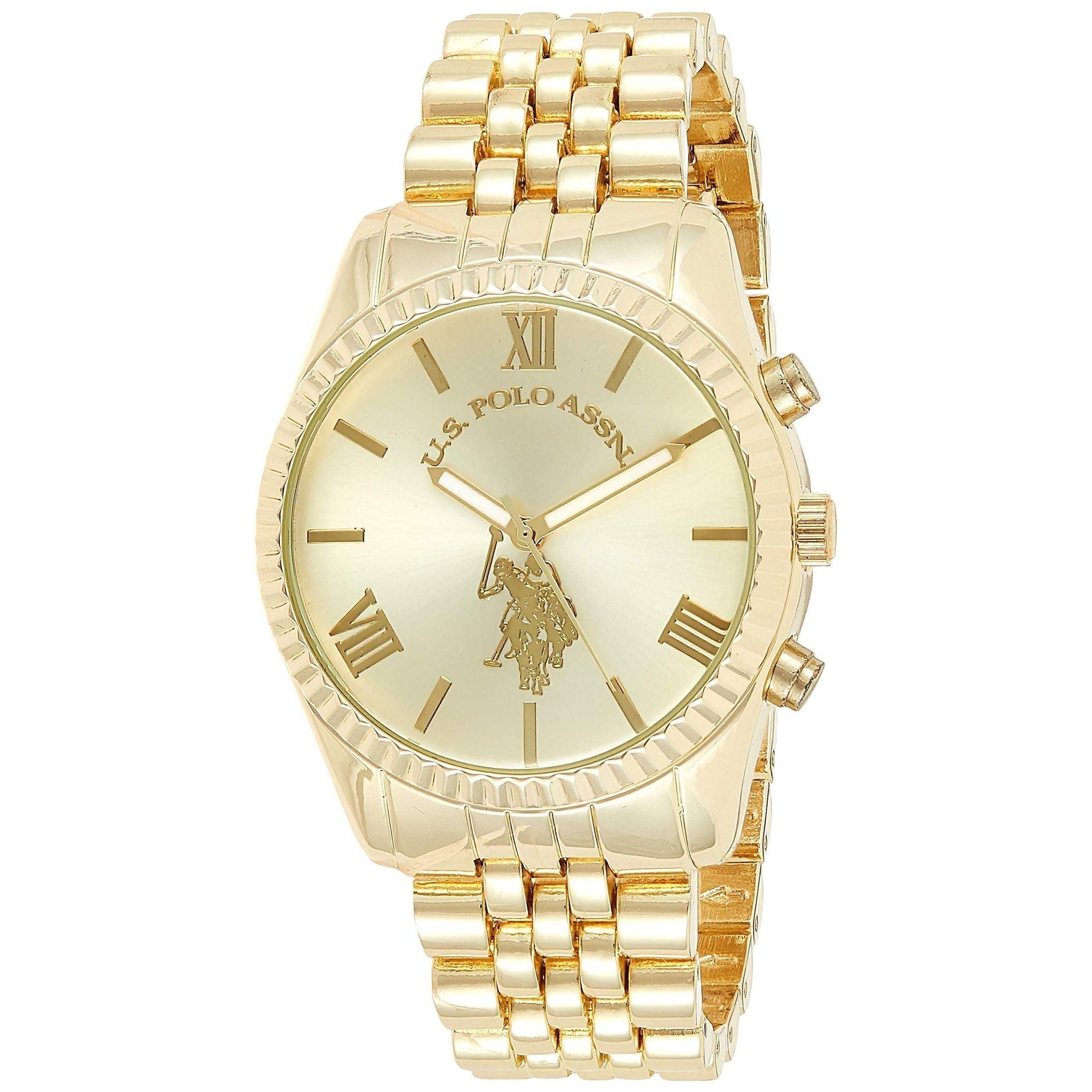 U.S. Polo Assn. Women's Quartz Watch, Analog Display and Gold Plated Strap USC40058