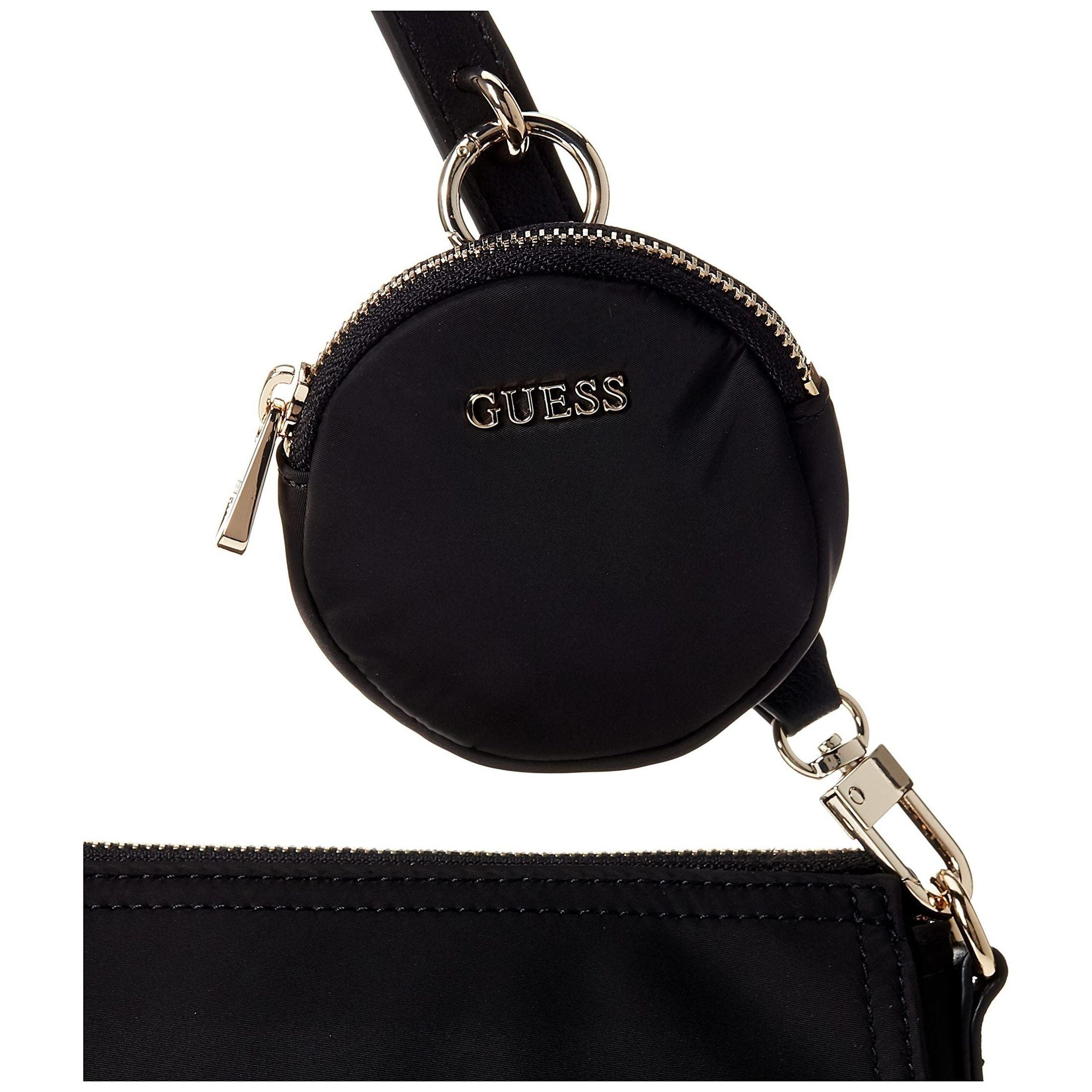 GUESS Eco Gemma Black Top Zip Shoulder Bag