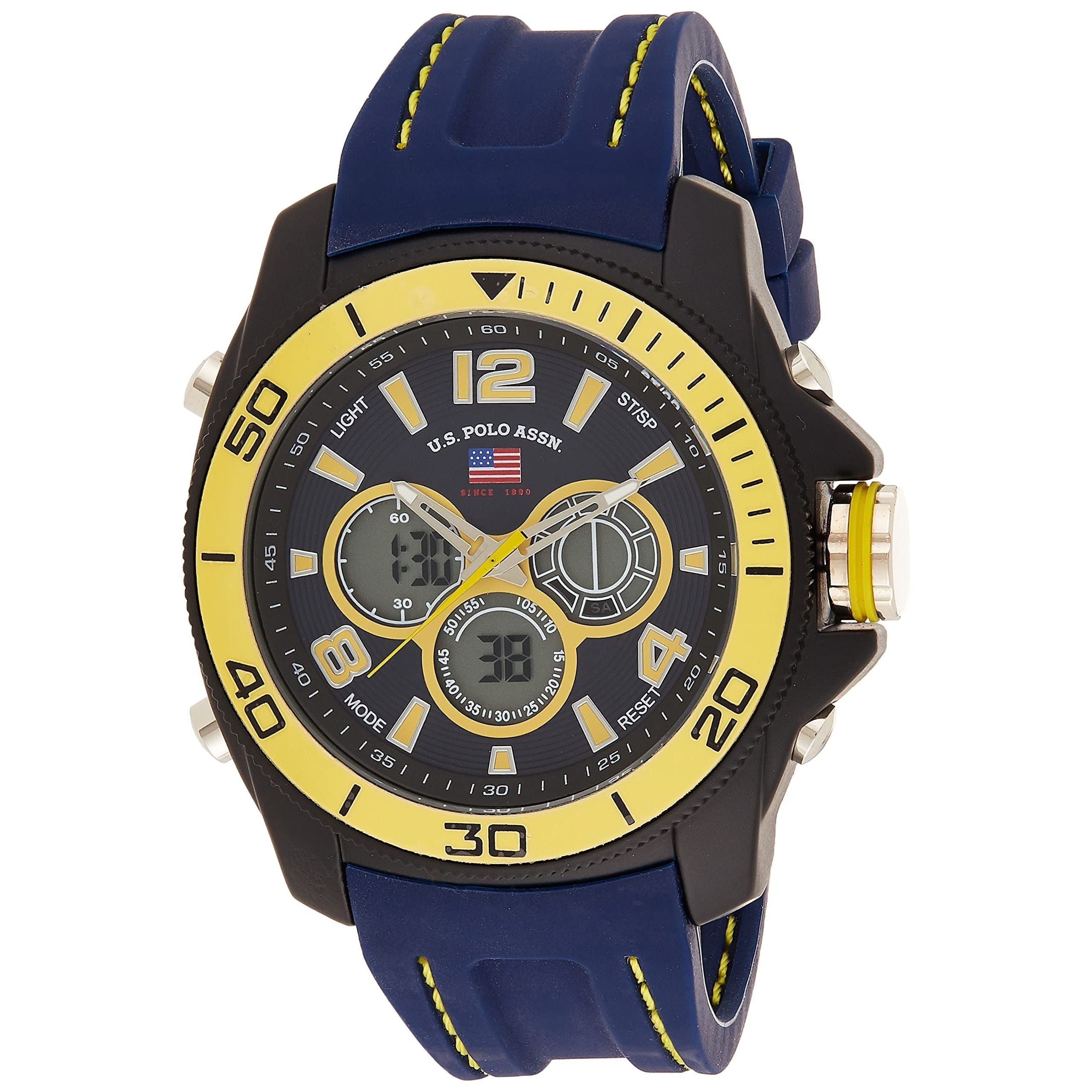 U.S. Polo Assn. Sport Men's US9322 Sport Watch with Navy Silicone Band