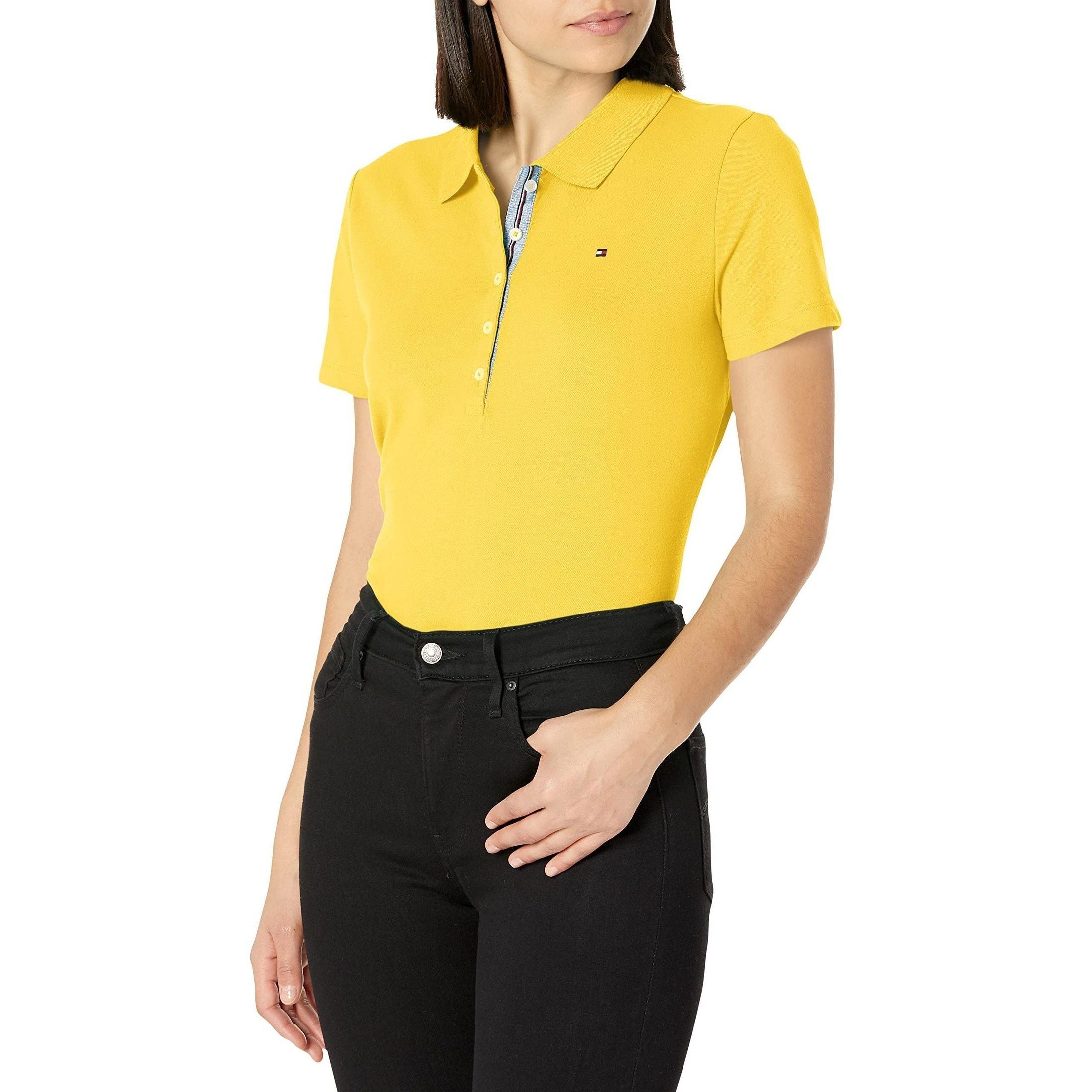 Tommy Hilfiger womens Tommy Hilfiger Women's Solid Polo Tee T-Shirt