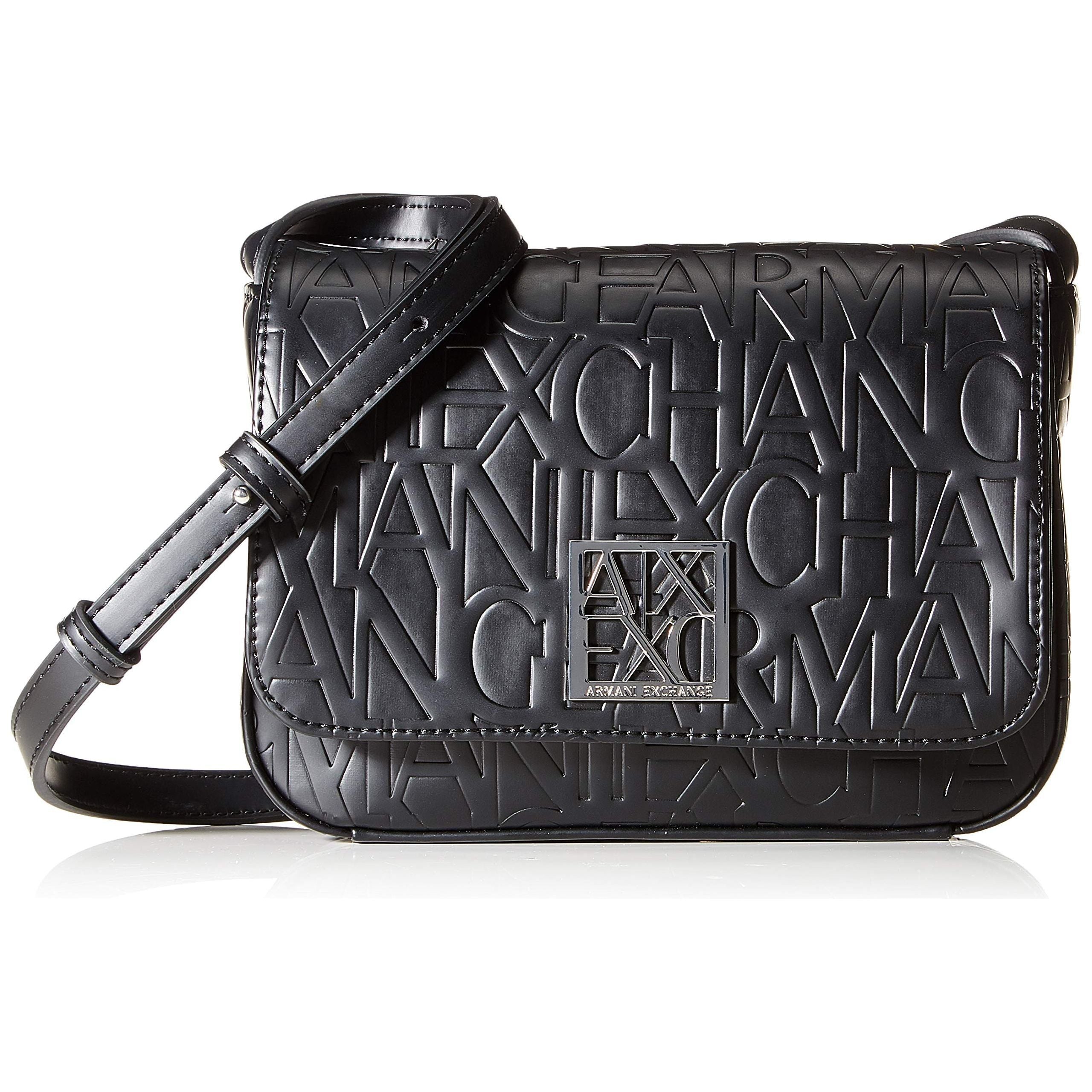 Armani Exchange Small Logo All Over Debossed Shoulder Strap Bag