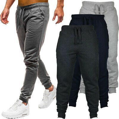 High Waist Mens Jogger Pants Sweatpants Fleece Terry Active Gym Lounge Sleep Slim Fit plus - Jointcorp