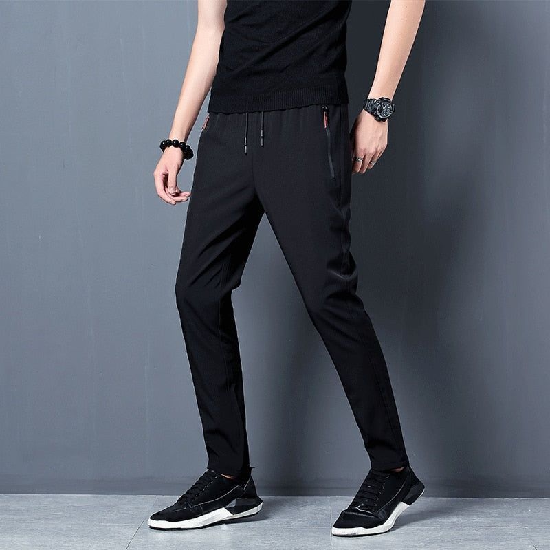 Men'S Fashion Casual Summer Thin Quick Drying Ice Silk Straight Pants Loose Sports - Jointcorp