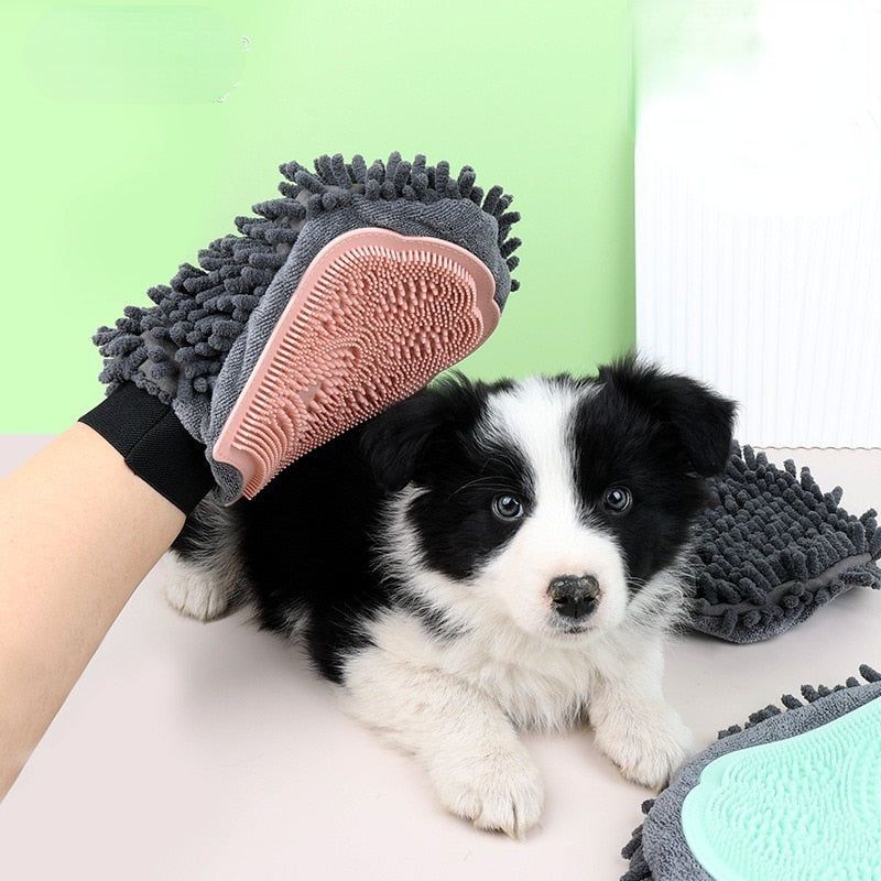 Pet Grooming Kit for Dog Cat Rabbit Fur 2 Sided Bathing Brush Cleaning Massage Glove De-Shedding De-Matting Pet Hair Removal - Jointcorp