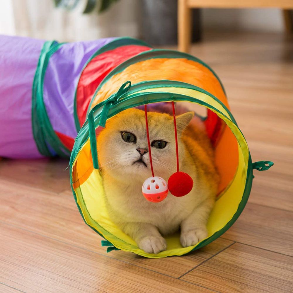 Cat Tunnel Toy Funny Pet Holes Play Tubes Collapsible Crinkle Kitten Toys Puppy Ferrets Rabbit Play Dog Tunnel Tubes - Jointcorp