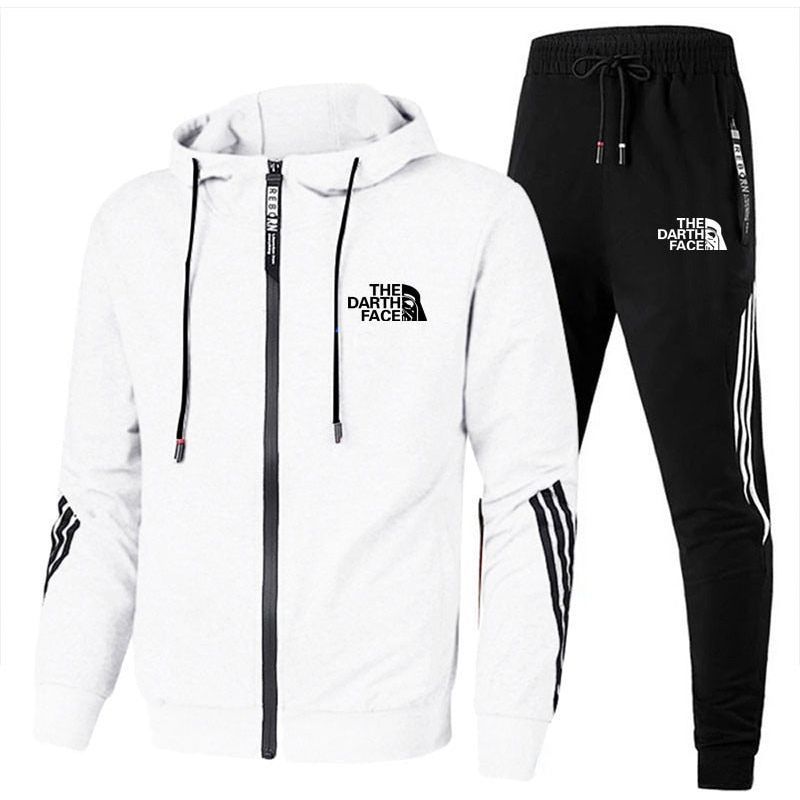 Men's Spring And Autumn Hoodie Sportswear Set Two-piece Sportswear Casual Zipper Jacket + Pants Running Sports Suit - Jointcorp