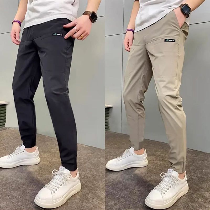 Men's High Stretch Multi-pocket Skinny Cargo Pants Multi-pocket Sweatpants Solid Color Casual Work Outdoor Joggers Trousers - Jointcorp