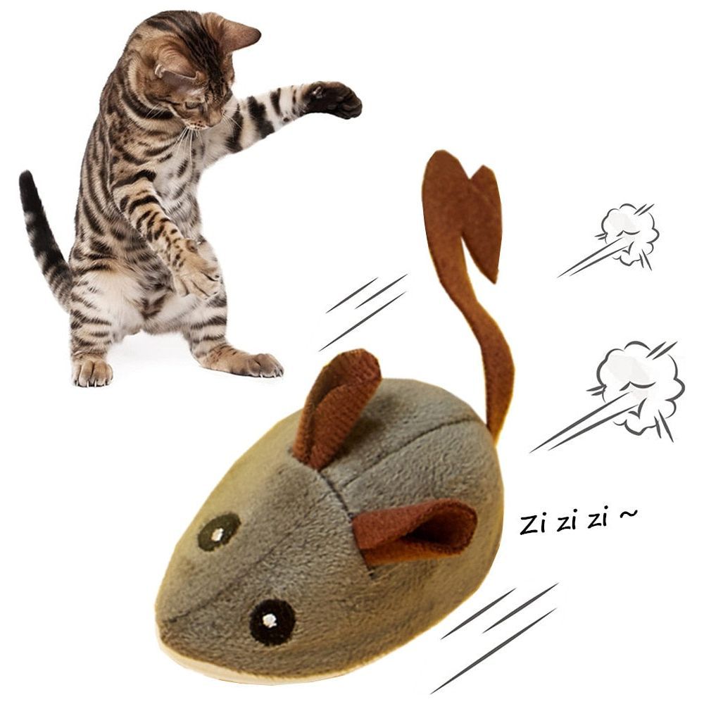 Smart Cat Toy Interactive Running Mouse Cat Teaser Feather Toys Electric Random Moving Simulation Mice Kitten Squeak Plush Toys - Jointcorp