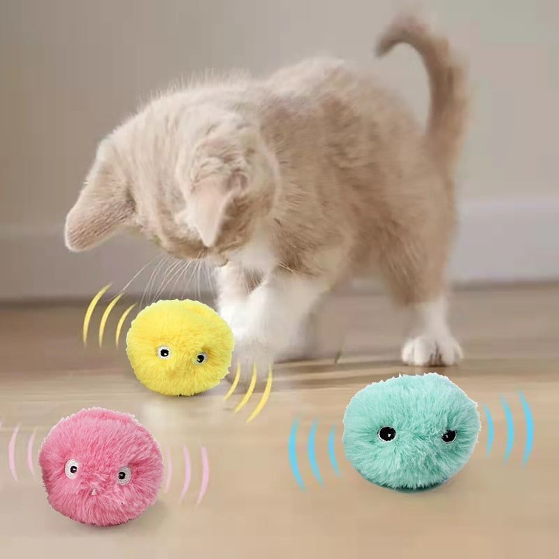 Smart Cat Toys Interactive Ball Plush Electric Catnip Training Toy Kitten Touch Sounding Pet Product Squeak Toy Ball Cat Supplie - Jointcorp